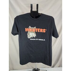 Hooters Black Mens Shirt, Panama City Beach FL, Size Medium M